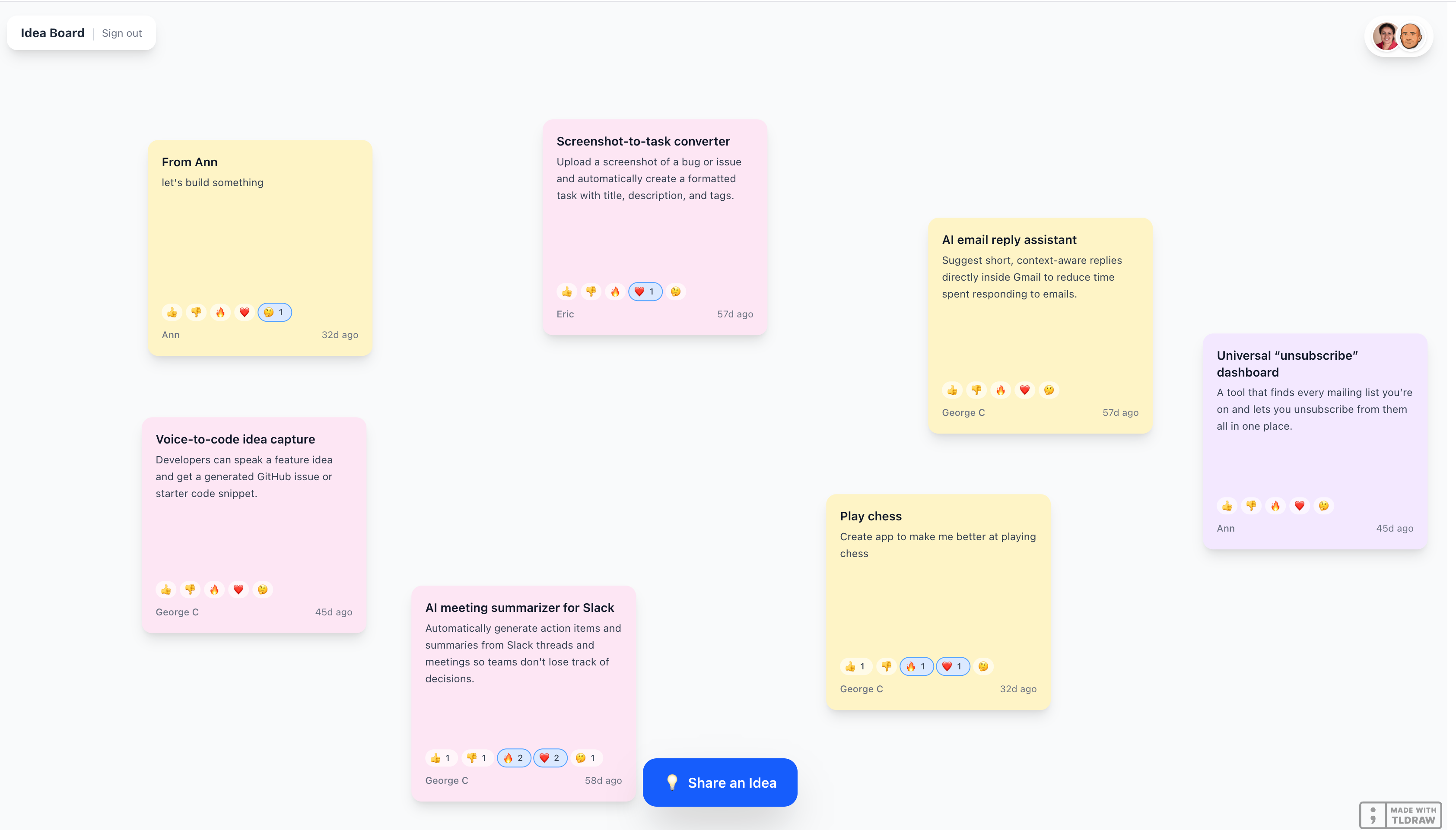 Idea Board app